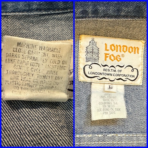 100% Cotton Vintage 1970s Large London Fog Blue Denim Jacket - Picture 6 of 15